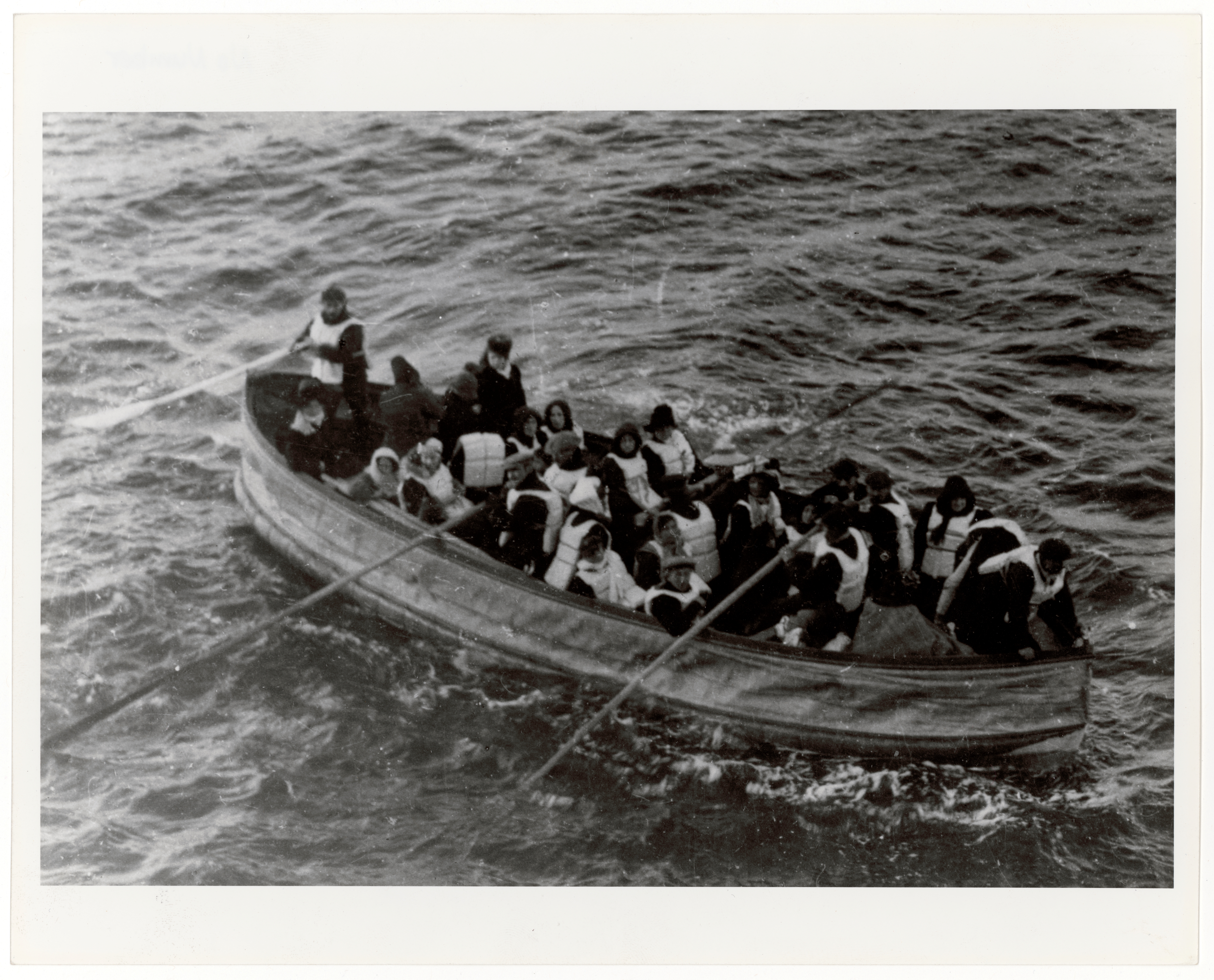 A lifeboat from the Titanic approaches RMS Carpathia at 7:15 a.m. on 15 April 1912. A lifeboat from the Titanic approaches RMS Carpathia at 7:15 a.m. on 15 April 1912.