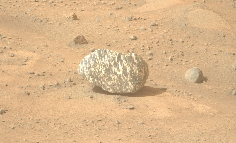 Zebra Rock, also known as Freya Castle, on Mars
