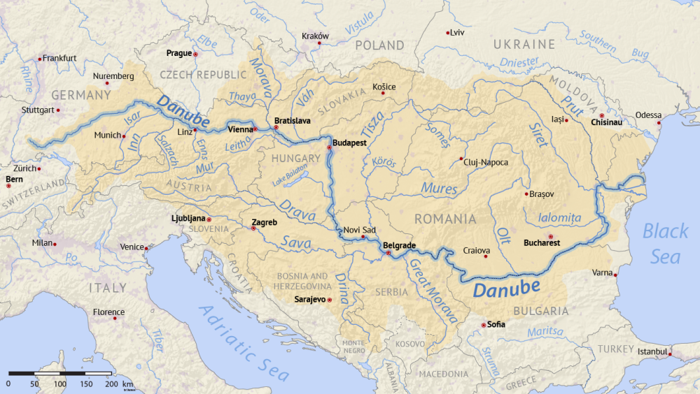 a map of the danube river a map of the danube river