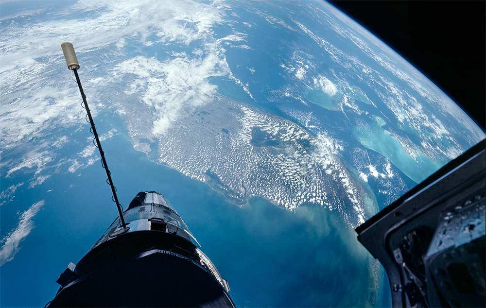 Earth as seen from Gemini during Buzz Aldrin's space walk. Earth as seen from Gemini during Buzz Aldrin's space walk.