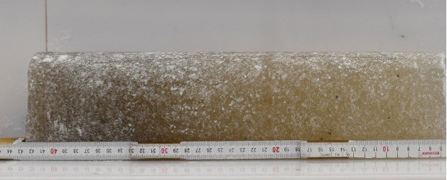 Image of a six-million-year-old ice core collected in the Allan Hills of Antarctica. 