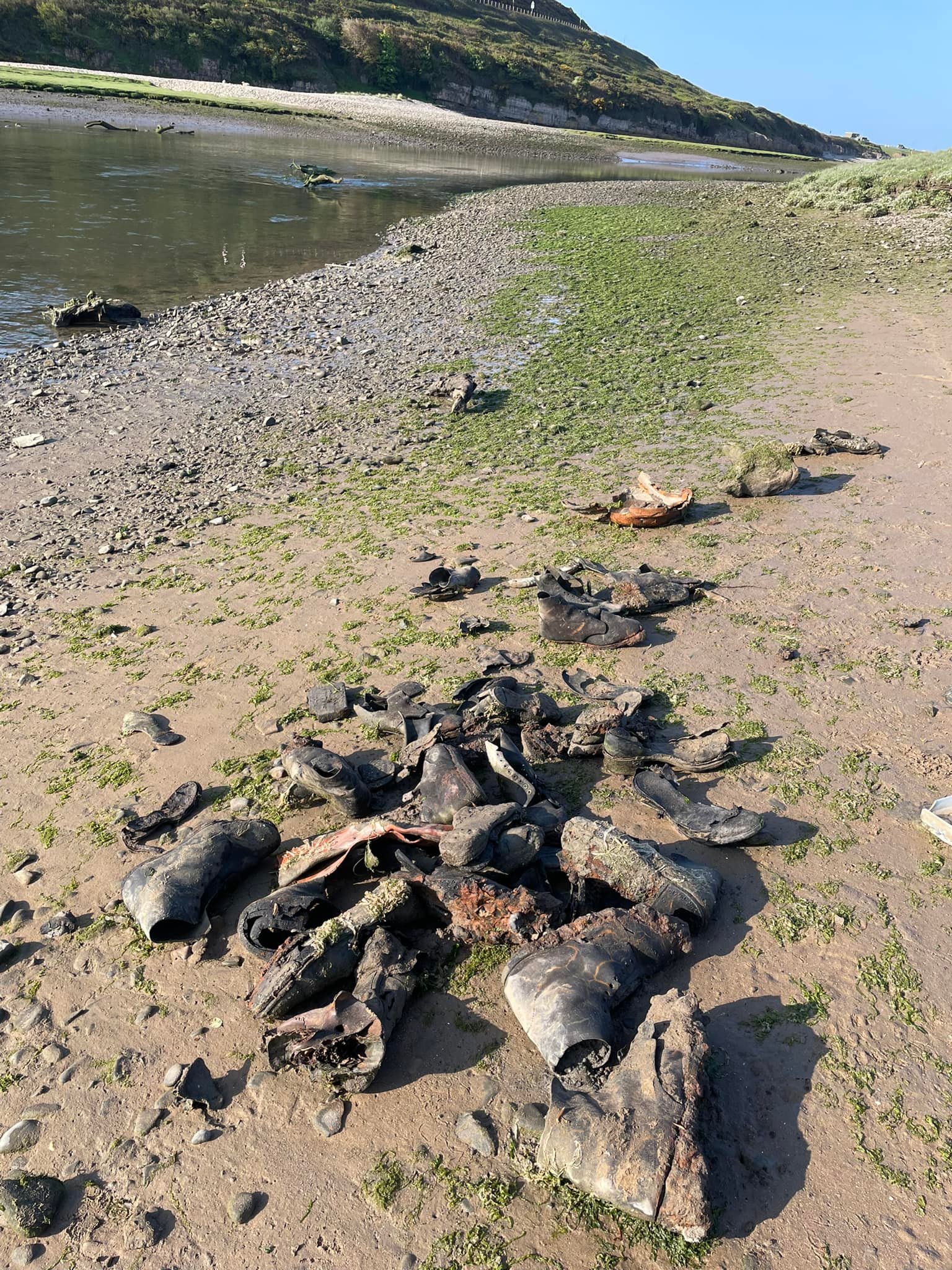 Another batch of boots found near Ogmore River, south Wales.